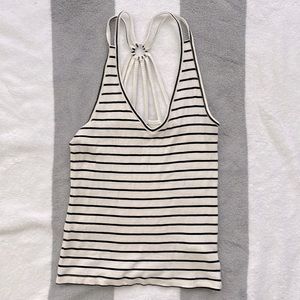 American eagle black and white stripe v-neck tank top EUC. No rips tears stains.